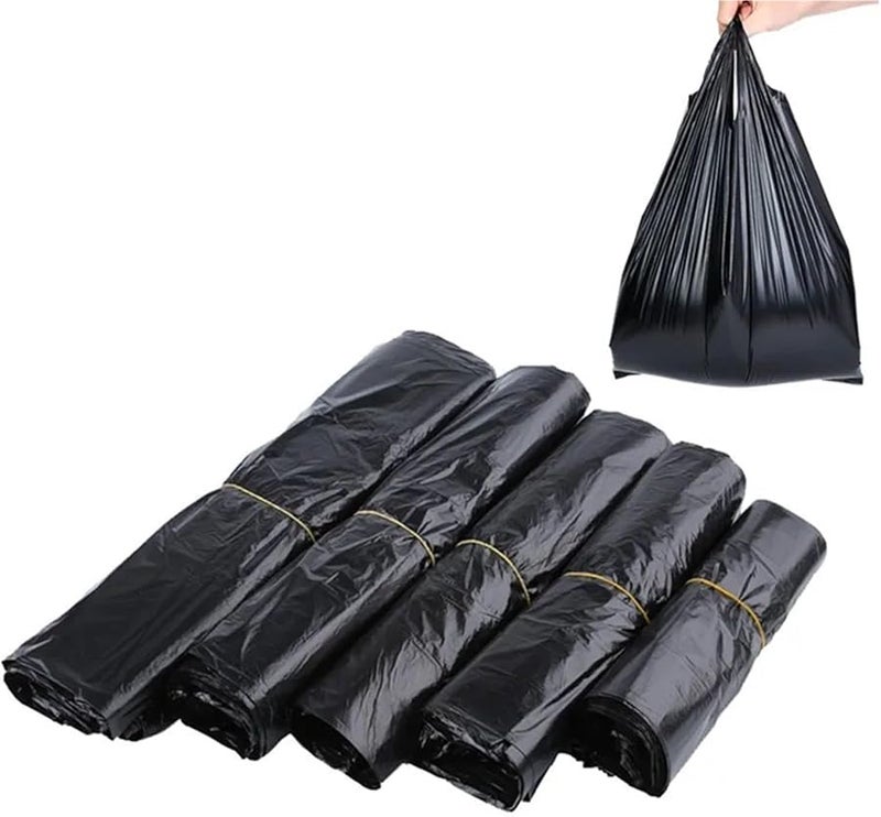 أكياس القمامة السوداء السميكة ذات المقابض 400 قطعة 32 × 52 سم للمطبخ وغرفة المعيشة - Image 2